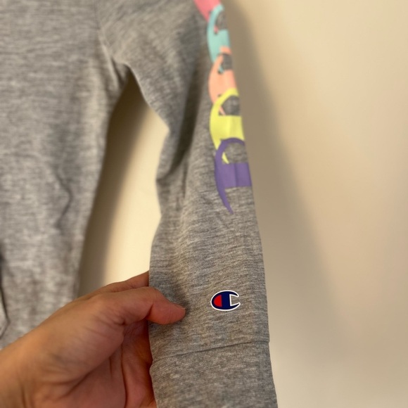 Champion Girls Long Sleeve Shirt 6X Authentic Athletic Wear Gray Soft Pocket - Picture 6 of 12